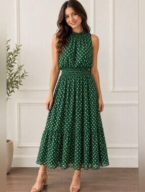 Enforce Studio Polka-dot Sleeveless Dress